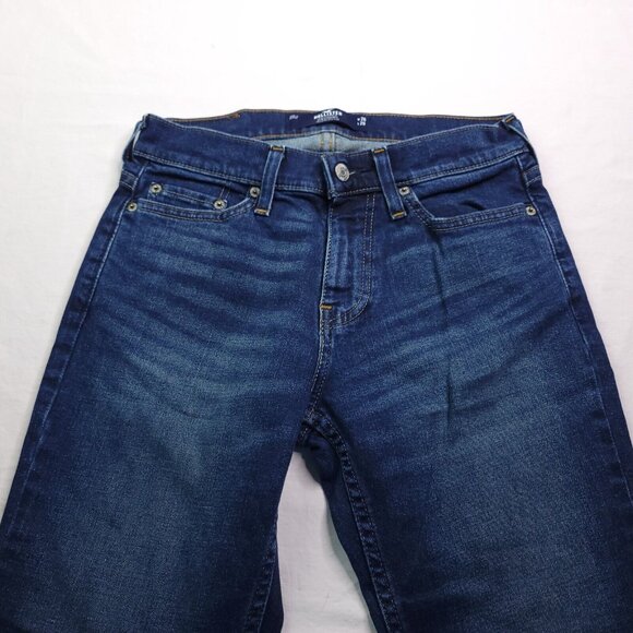 Hollister Mens Epic Flex Slim Straight Jeans 26 Stretch Dark Wash Hemmed Mens - Picture 6 of 8